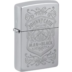 Zippo Johnny Cash High Polish Chrome Pocket Lighter