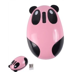 Cute Panda Wireless Mouse 2.4G - Rechargeable, Energy-Saving, Precise and Portable (Pink)