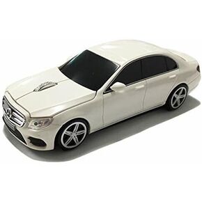 Wireless Computer Mouse - Computer Accessories - White Wirelesss Mouse, Sedan Car Design with Blue LED Lights - Style# W213