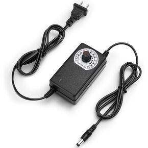 Facmogu AC to DC Adjustable Power Supply, 100-240V AC to 3-12V DC 24W Power Adapter Speed Controller, Variable DC 3V 5V 9V 12V Universal AC/DC Adapter, Multi-Voltage Fan Power Supply Regulated Adaptor