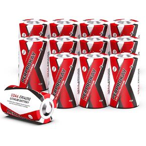 1200mAh 1/2AA 3.6V Lithium Battery ER14250 6 Pack, Li-SOCL₂ Non-Rechargeable 1/2 AA Batteries SB-AA02 XL-050F for Dog Collar Meter Sensor, Movement Monitor Alarm System...6 Count
