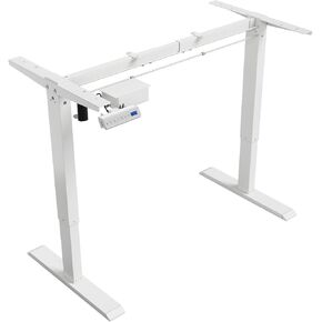 55x24inch Adjustable Desk Electric Standing Desk Sit Stand up Desk Height Adjustable Home Office Workstation White