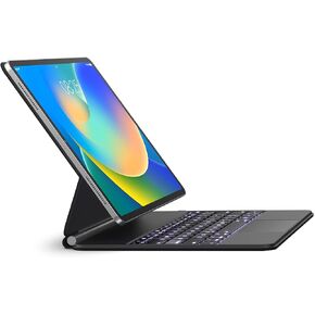 حافظة لوحة مفاتيح مغناطيسية مع لوحة تتبع لجهاز iPad Pro مقاس 11 بوصة (M4) 2024 | توصيل تلقائي، جاهز للشحن، وحامل قابل للتعديل | متوافق مع iPad Air 10.9 بوصة (الجيل الخامس والرابع)