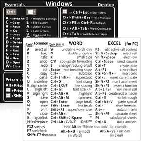 8PCS Notebook Keyboard Shortcuts Lable Sticker Laptop Notebook Keyboard Shortcuts Sticker, Reference Guide Keyboard Shortcut Sticker Computer Laptop Shortcut Sticker for PC Laptop or Desktop