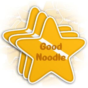 Set 3PCS - Good Noodle Sticker Trendy Cute Star Die-Cut Waterproof Vinyl Sticker for Hard Hat Laptop Water Bottle Phone Case Cars Stickers Decor Decal Stuff Gift Idea for Her Him Adults Kid (2 Inches)