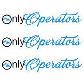 Set 3PCS - Only Operators Sticker Blue Collar Decal Hard Hat Fans 3" Water Assistant, Vinyl Waterproof Die-Cut Sticker for Laptop, Water Bottle, Hard Hat, Helmet, Car, Phone (3 inches)