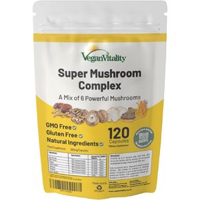 Lions Mane Mushroom Supplement Capsules Complex - Nootropic Brain Support Supplement, Lions Mane Extract - 120 Vegan Brain Booster Bacopa Monnieri, Gotu Kola, Ginseng Capsules - Focus Memory Support
