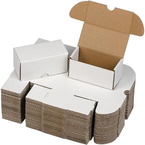 4.6x2.2x2.2 Inches Shipping Boxes Set of 50, Brown Corrugated Cardboard Box Literature Mailer for Packing Small Business