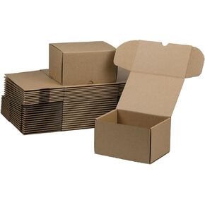 مجموعة صناديق شحن مقاس 4.6 × 2.2 × 2.2 بوصة مكونة من 50 قطعة، صندوق من الورق المقوى المموج البني لتعبئة الأعمال الصغيرة in Kuwait