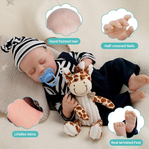 Jirachi Realistic Reborn Baby Dolls Girl, 18-inch Sleeping Lifelike Reborn Baby Dolls Soft Body Cute Newborn Baby Doll with Toy Accessories Gift for Kids Age 3 in Saudi Arabia