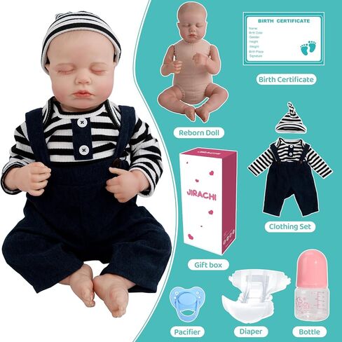 Jirachi Realistic Reborn Baby Dolls Girl, 18-inch Sleeping Lifelike Reborn Baby Dolls Soft Body Cute Newborn Baby Doll with Toy Accessories Gift for Kids Age 3 in Saudi Arabia