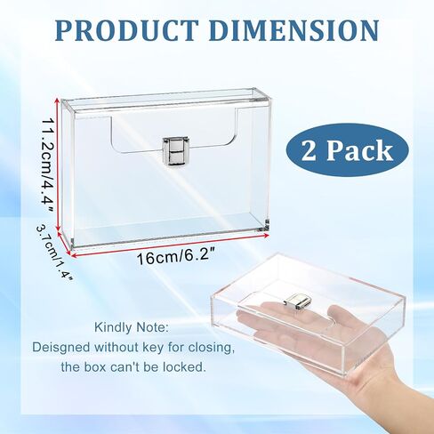 BTSKY 2 Pack Clear Acrylic Index Card Box for 4x6 Inch Cards, Index Card Holder Notecard Box Recipe Card Box Plastic Storage Organizer for Filling Index Cards, Note Cards, Flashcards, Recipes in Saudi Arabia