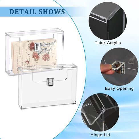 BTSKY 2 Pack Clear Acrylic Index Card Box for 4x6 Inch Cards, Index Card Holder Notecard Box Recipe Card Box Plastic Storage Organizer for Filling Index Cards, Note Cards, Flashcards, Recipes in Saudi Arabia
