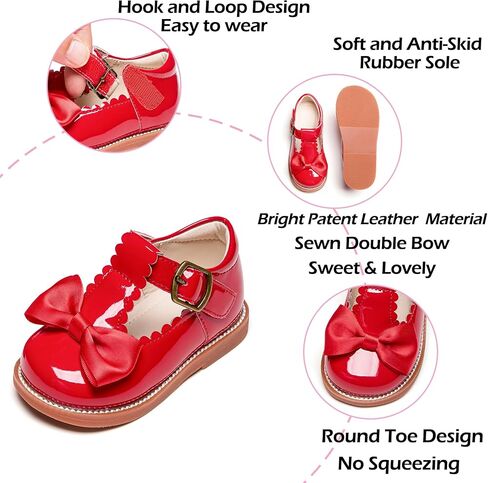 PHIRAMIN Toddler Girl Mary Jane Dress Oxford Shoes-Little Girl School Uniform Shoes for Wedding Party in Saudi Arabia