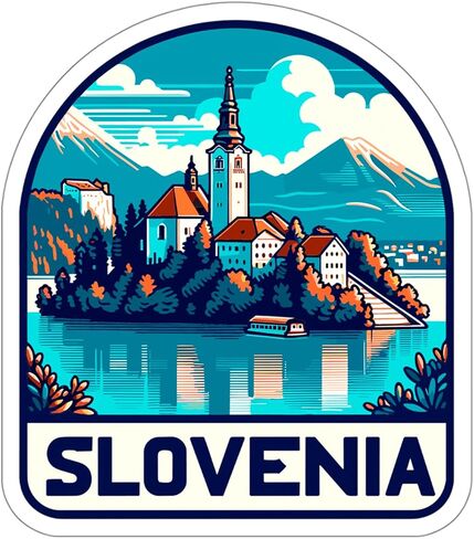 Slovenia Sticker Weatherproof Vintage Decal Vinyl Small Waterproof for Water Bottle Mug Passport Scrapbook Notebook Laptop Tumbler Skateboard Computer Phone 4" ID44990 in Saudi Arabia