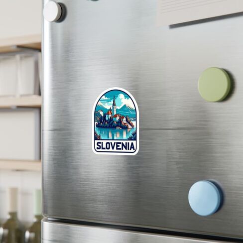 Slovenia Sticker Weatherproof Vintage Decal Vinyl Small Waterproof for Water Bottle Mug Passport Scrapbook Notebook Laptop Tumbler Skateboard Computer Phone 4" ID44990 in Saudi Arabia