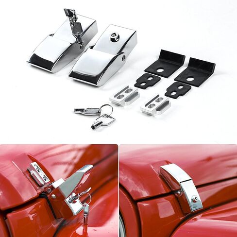 JeCar Steel Hood Latches Compatible with Jeep Wrangler 2007-2023 JK JKU JL JLU Gladiator JT Rubicon Sahara X Off Road Sport Exterior Accessories (Black 1 Pair) in Saudi Arabia