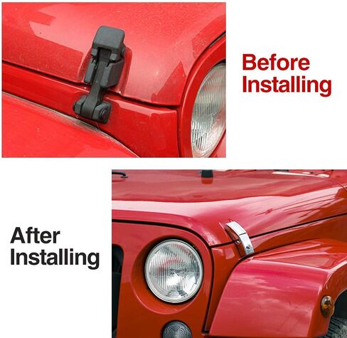 JeCar Steel Hood Latches Compatible with Jeep Wrangler 2007-2023 JK JKU JL JLU Gladiator JT Rubicon Sahara X Off Road Sport Exterior Accessories (Black 1 Pair) in Saudi Arabia