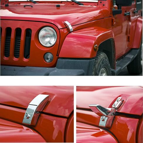 JeCar Steel Hood Latches Compatible with Jeep Wrangler 2007-2023 JK JKU JL JLU Gladiator JT Rubicon Sahara X Off Road Sport Exterior Accessories (Black 1 Pair) in Saudi Arabia