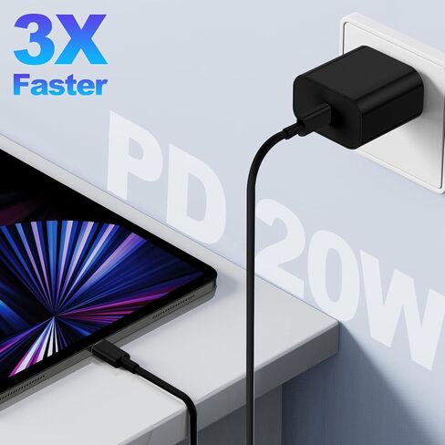 شاحن iPhone 15 16، كتلة شحن سريع USB C بقدرة 20 وات وسلك كابل من النوع C إلى C بطول 6 أقدام لهاتف Apple iPhone 15 Plus/15 Pro Max/16 Pro، وiPad Pro 12.9 بوصة/4/3 Gen، ومحول طاقة بقابس حائط iPad Cube Brick in Saudi Arabia