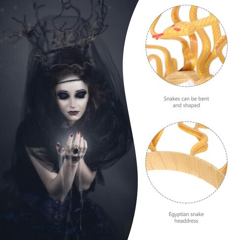 Beaupretty Snake Headband Medusa Headpiece Halloween Snake Headband Goddess Headband Medusa Headdress Greek Goddess Cosplay Costume Accessory for Women Bronze in Saudi Arabia