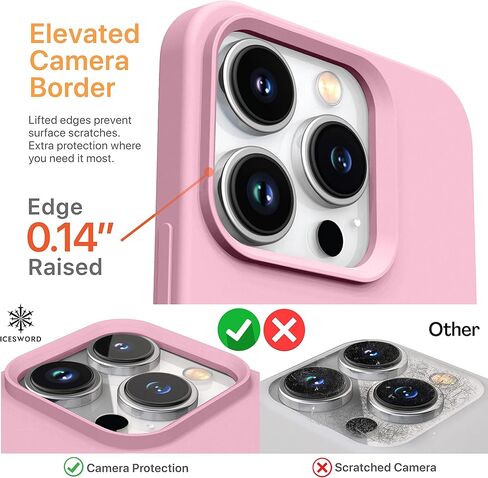 IceSword متوافق مع حافظة iPhone 14 Pro Max، غطاء هاتف من السيليكون السائل واقٍ نحيف، ناعم مضاد للخدش بيج فاتح كريمي دافئ [مقاوم للصدمات] 6.7 بوصة 14 مساءً- حجر in Kuwait