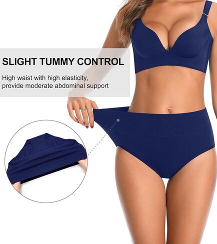 High Waisted Womens Underwear Cotton Tummy Control Postpartum Full Coverage Panties Stretch Briefs Black in Saudi Arabia