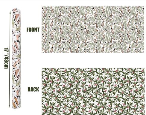 Vnaaem Reversible Christmas Wrapping Paper - Mini Roll - 17 Inches X 33 Feet - for Girls Boys Kids Men Women - Pink Gnome and Snowflakes Pattern Great for Holiday Birthday, Party, Baby Shower in Saudi Arabia