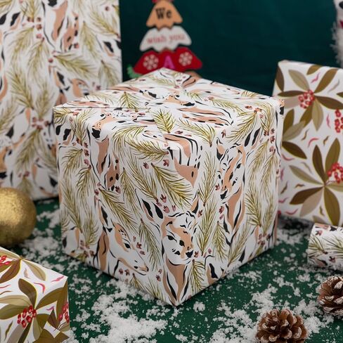 Vnaaem Reversible Christmas Wrapping Paper - Mini Roll - 17 Inches X 33 Feet - for Girls Boys Kids Men Women - Pink Gnome and Snowflakes Pattern Great for Holiday Birthday, Party, Baby Shower in Saudi Arabia