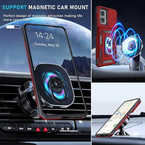 Janmitta متوافق مع حافظة Moto Edge 2022، غطاء عدسة كاميرا منزلق مدمج + واقي شاشة + مسند معدني، غطاء كامل الجسم مقاوم للصدمات عالي التحمل، أسود in Kuwait