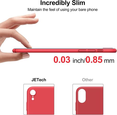 JETech Upgraded Slim (0.85 mm Thin) Case for iPhone XR 6.1-Inch, Camera Lens Cover Full Protection, Slim Fit Ultra Thin Lightweight Matte Hard PC, Support Wireless Charging (Black) in Saudi Arabia