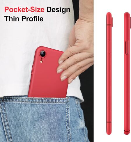 JETech Upgraded Slim (0.85 mm Thin) Case for iPhone XR 6.1-Inch, Camera Lens Cover Full Protection, Slim Fit Ultra Thin Lightweight Matte Hard PC, Support Wireless Charging (Black) in Saudi Arabia
