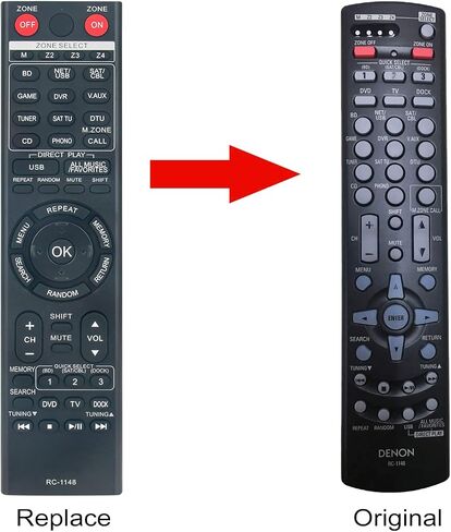 AULCMEET RC-1148 New Replacement Remote Control fit for DENON AV Receiver AVR-A100 AVR-3311 AVR-4311 AVR-1611 AVR-1911 AVR-791 AVR-891 AVR2311 AVR991 DHT591BA in Saudi Arabia