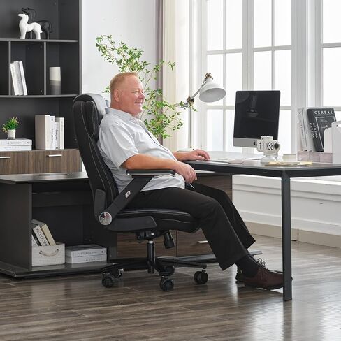 Big and Tall Office Chair 500lbs, Heavy Duty Office Chair with Large Wheels, Extra Wide Office Chair,Adjustbale Ergonomic Lumbar Support,High Back Rocking Computer Chair for Heavy People in Saudi Arabia