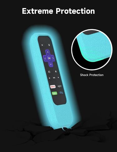 حافظة واقية لـ Roku Express HD/Express+، Roku 2 (4210R)، Roku LT، Premiere، RC83، عصا البث RC41، 3800RT، TCL TV R655 حافظة تحكم عن بعد خفيفة الوزن من السيليكون المقاوم للصدمات (يتوهج باللون الأزرق الداكن) in Saudi Arabia
