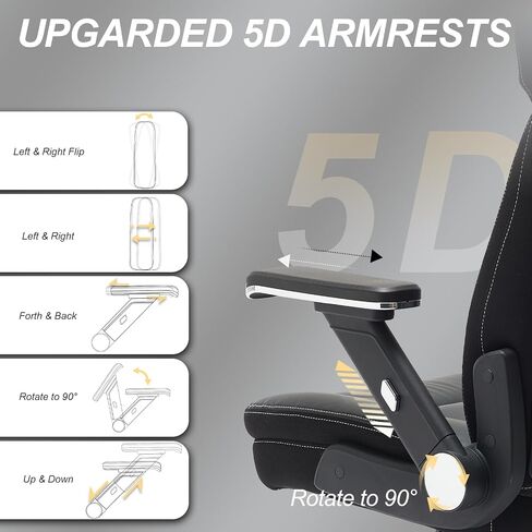 Big and Tall Office Chair 500lbs, Heavy Duty Office Chair with Large Wheels, Extra Wide Office Chair,Adjustbale Ergonomic Lumbar Support,High Back Rocking Computer Chair for Heavy People in Saudi Arabia