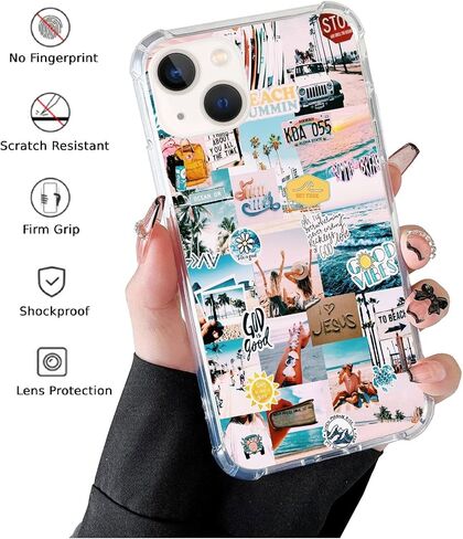 Boho Jesus Collage Phone Case Compatible with iPhone 13, Christian Quote Collage Case for Girl Women Men, Unique Soft TPU Bumper Cover Case for iPhone 13 in Saudi Arabia