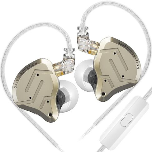 KZ ZSN PRO 2 HiFi IEM Earbud, Dynamic Driver and Balanced Armature Hybrid in-Ear Headphone,KZ Heavy Bass Music Wired Earphone (Silver, Without mic) in Saudi Arabia
