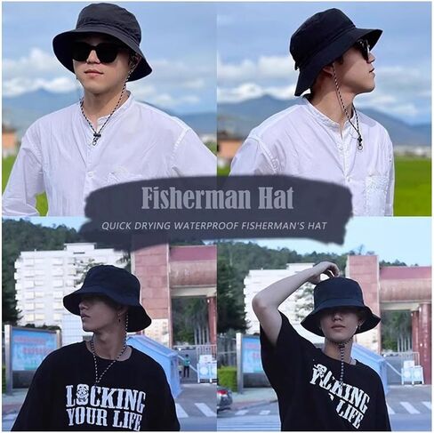 Waterproof Bucket Rain Hat Foldable Packable UV Protection Beach Sun Hat and Quick Dry for Hiking Fishing Hat for Women Men in Saudi Arabia