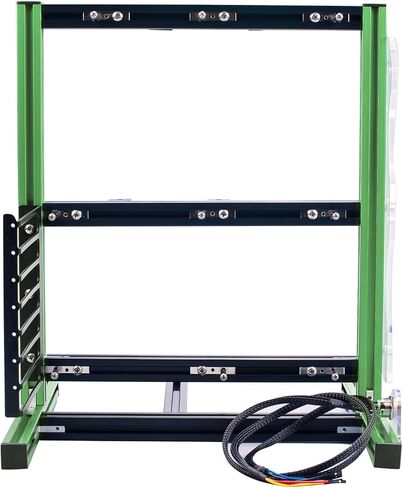 Mini ITX MATX ATX PC Aluminum Open Air Frame Overclock Case Chassis, ATX Mini Computer Case DIY Mod Base Stand Support Graphics Card, Computer Open Air Case Bracket (Green Black) in Saudi Arabia