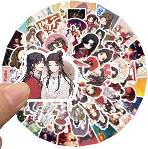 65Pcs Anime Tian Guan Ci Fu Hua Cheng Xie Lian Cosplay Stickers God Blesses The People Cute Sticker for Laptop Skateboard in Saudi Arabia