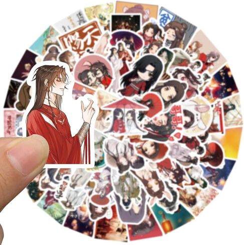 65Pcs Anime Tian Guan Ci Fu Hua Cheng Xie Lian Cosplay Stickers God Blesses The People Cute Sticker for Laptop Skateboard in Saudi Arabia