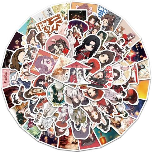 65Pcs Anime Tian Guan Ci Fu Hua Cheng Xie Lian Cosplay Stickers God Blesses The People Cute Sticker for Laptop Skateboard in Saudi Arabia
