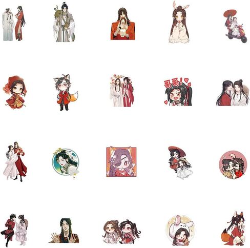 65Pcs Anime Tian Guan Ci Fu Hua Cheng Xie Lian Cosplay Stickers God Blesses The People Cute Sticker for Laptop Skateboard in Saudi Arabia