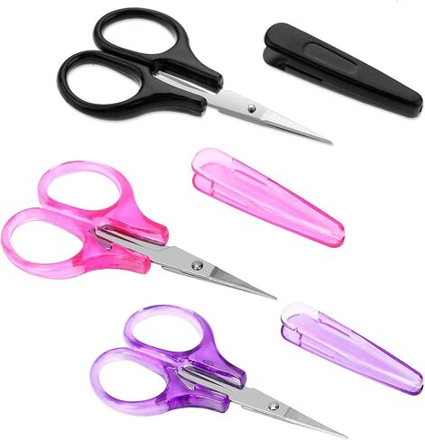 2Pcs Small Scissors All Purpose Craft Scissors Mini Detail Small Scissors Stainless Steel Scissors with Protective Cover Precision Straight Fine Tips Design for Paper Cutting,Scrapbooking in Saudi Arabia
