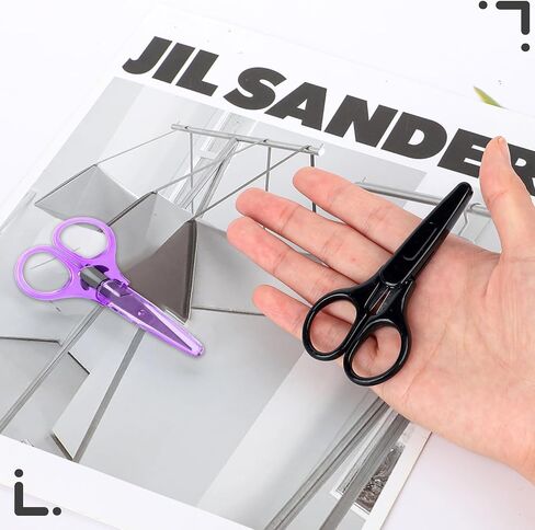 2Pcs Small Scissors All Purpose Craft Scissors Mini Detail Small Scissors Stainless Steel Scissors with Protective Cover Precision Straight Fine Tips Design for Paper Cutting,Scrapbooking in Saudi Arabia