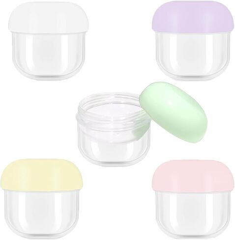 5 Pcs 10ml Small Travel Containers - Convenient Travel Jars for Creams, Travel Lotion Container, Travel Makeup Containers Essential Compact Size for Traveling in Saudi Arabia
