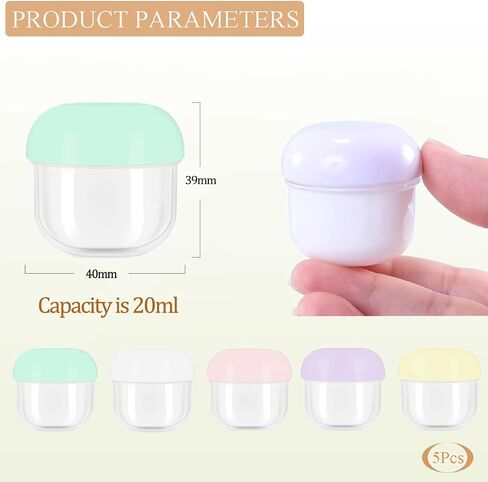 5 Pcs 10ml Small Travel Containers - Convenient Travel Jars for Creams, Travel Lotion Container, Travel Makeup Containers Essential Compact Size for Traveling in Saudi Arabia