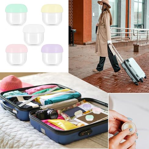 5 Pcs 10ml Small Travel Containers - Convenient Travel Jars for Creams, Travel Lotion Container, Travel Makeup Containers Essential Compact Size for Traveling in Saudi Arabia