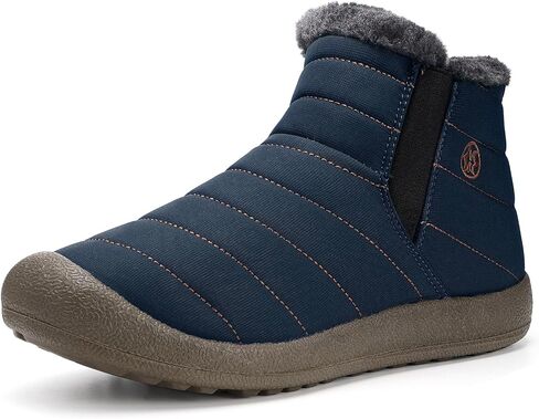 Eagsouni Womens Mens Snow Boots Winter Slip On Shoes | Unisex Warm Fur Lined Slip-On House Shoes,Rubber Sole，Anti Slip,Water Resistant，Comfortable，Indoor Outdoor Daily Walking in Saudi Arabia
